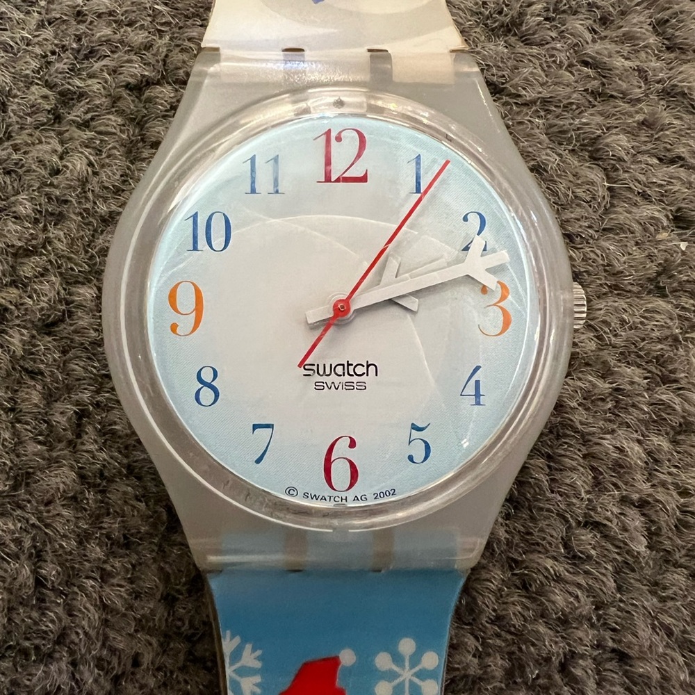 Swatch Watch “Flaky” Snowman 2003 GW138 Vintage Rare - Picture 2 of 9